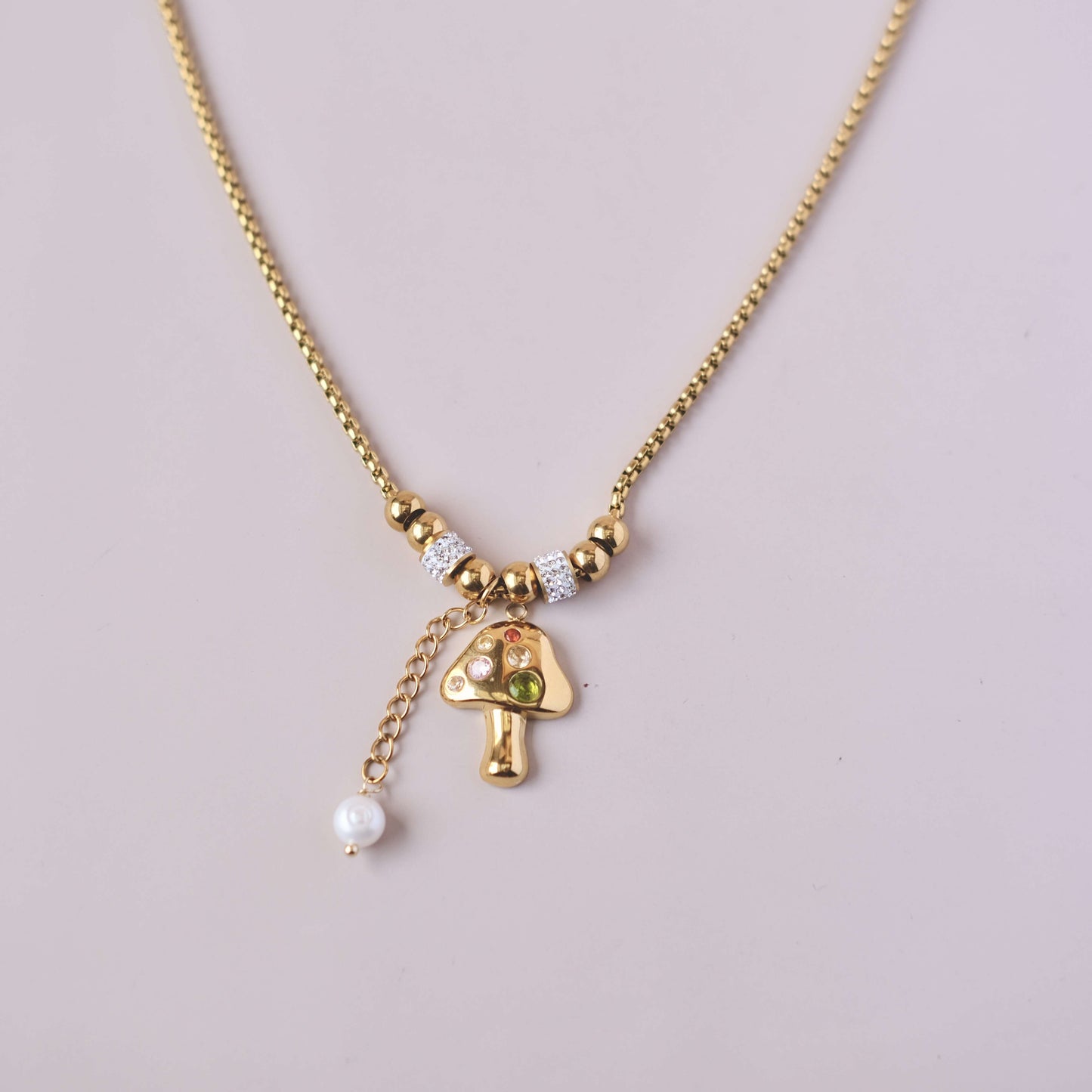 Personoalized Necklace with Sparkle Spacer Charm and Freshwater pearl