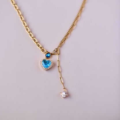 Blue Zircon Personalized Necklace Choker