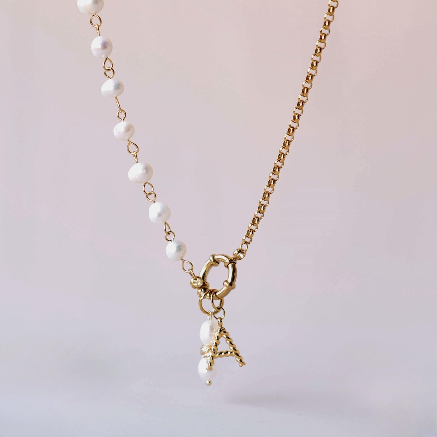 ONLY BASIC Pearl and box Chain Harmony basic personalized Necklace