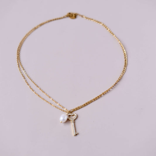 one pearl with Chain necklace Choker