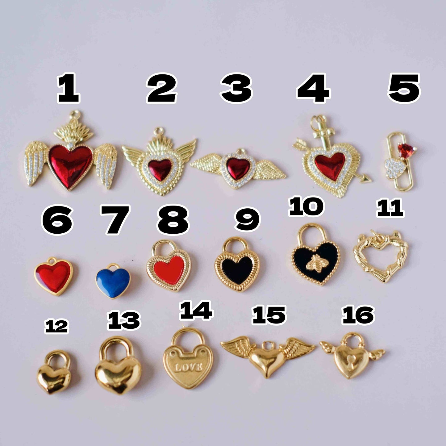 Colorful heart Interchangeable Charm Pendant collection I