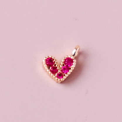 Dije de corazón de circonita roja (5,2 mm)