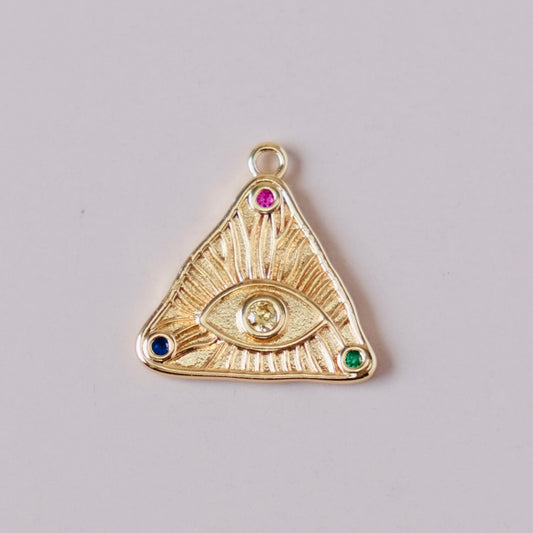 Triangle eye charms pendant