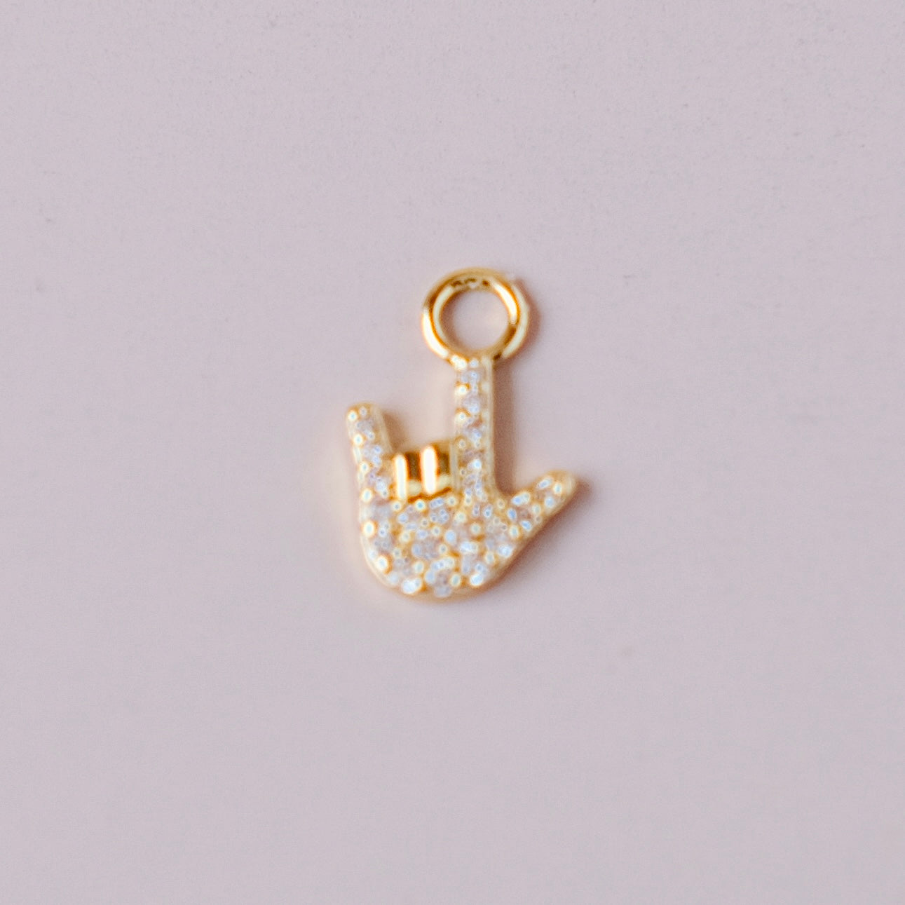 Mini hand LOVE with zircon charms pendant