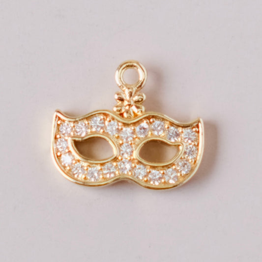 mini mask with zircon charms pendant