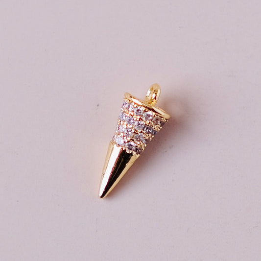 mini cone  with zircon charms pendant