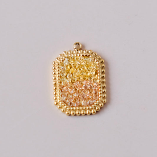 Square  Zircon charms pendant