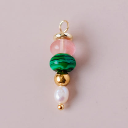 stone and mini pearl charms pendant