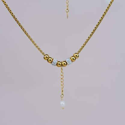 Golden Elegance gold ball personalized necklace