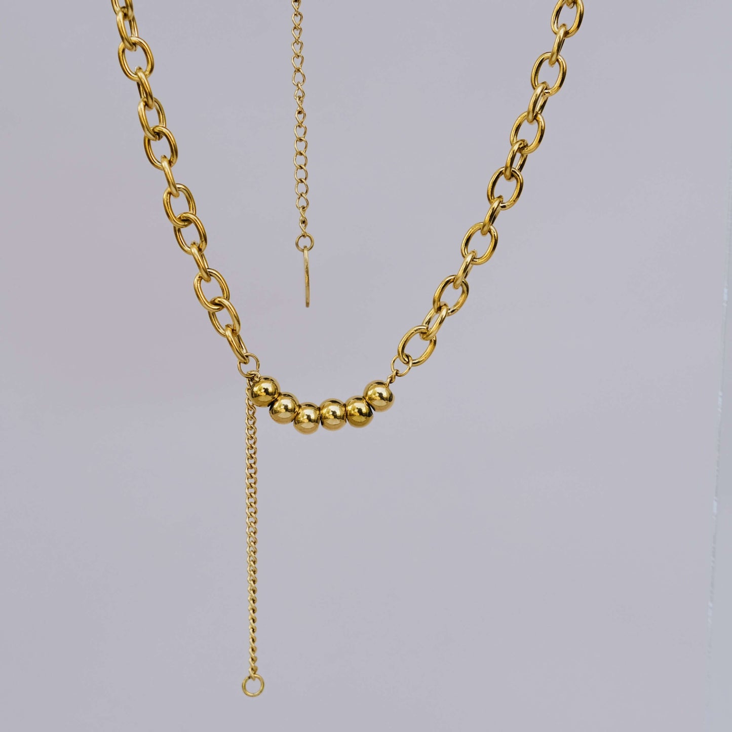 Gold ball  personailzed charms necklace