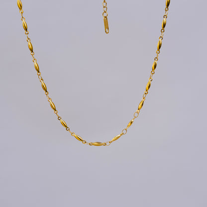 Golden Olive Bead Necklace