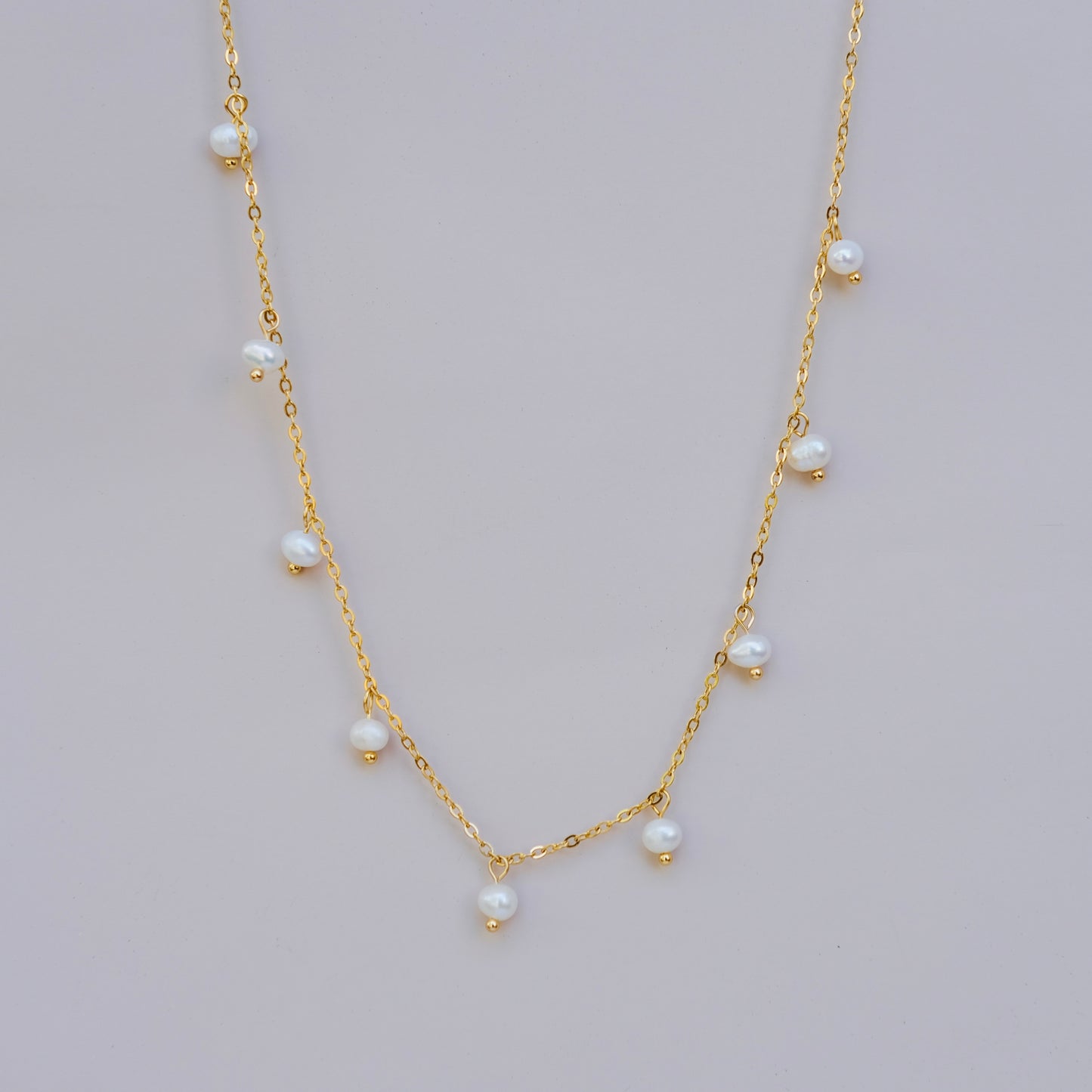 Pearls Blossom golden personalized necklace