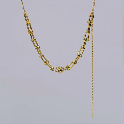 Golden Ladder Chain pesonalized Necklace