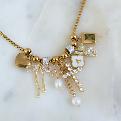 Golden Elegance gold ball personalized necklace