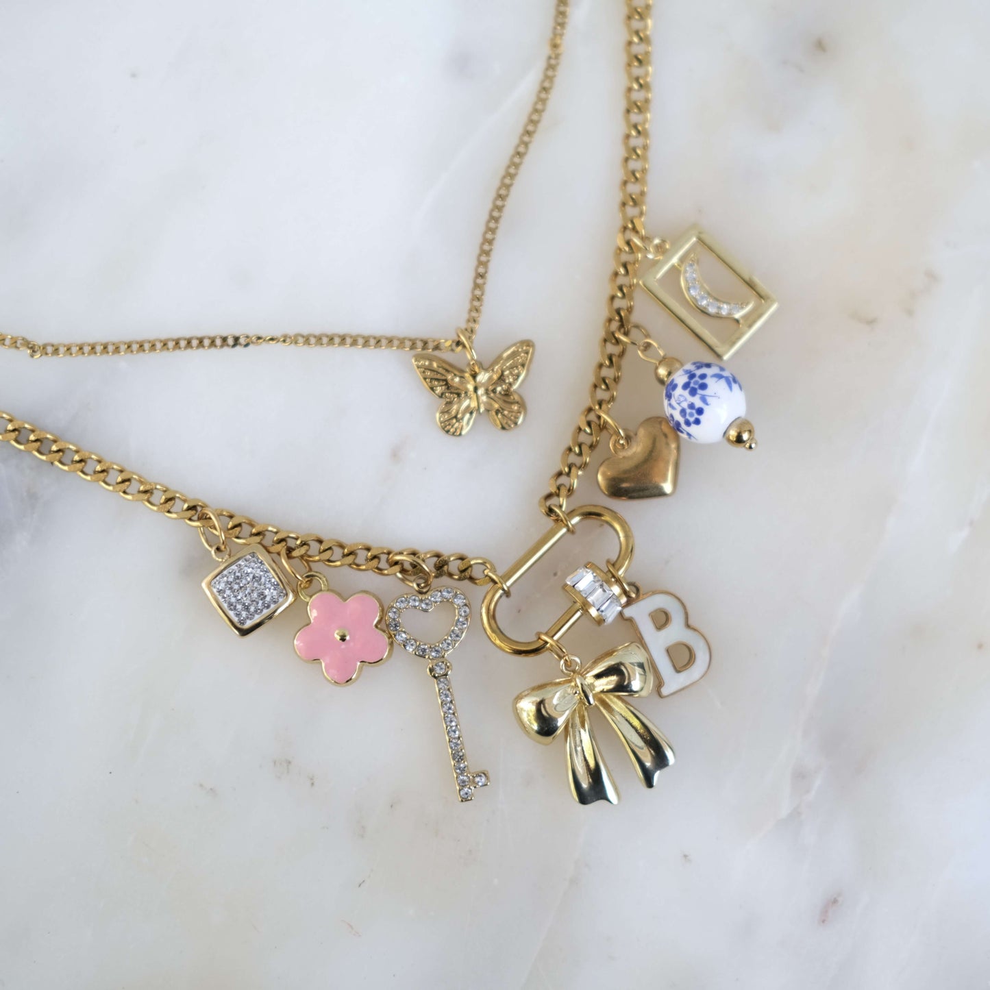 Double Harmony Charms personalized necklace