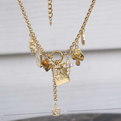 double chains Charms personalized necklack