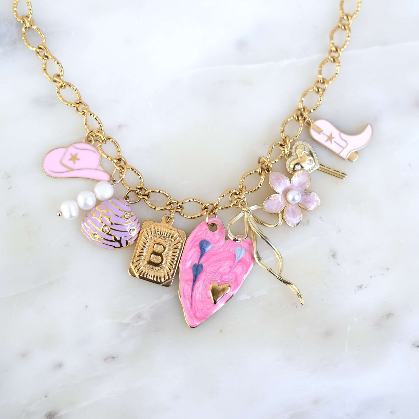 Personalized pink heart Necklace-customization