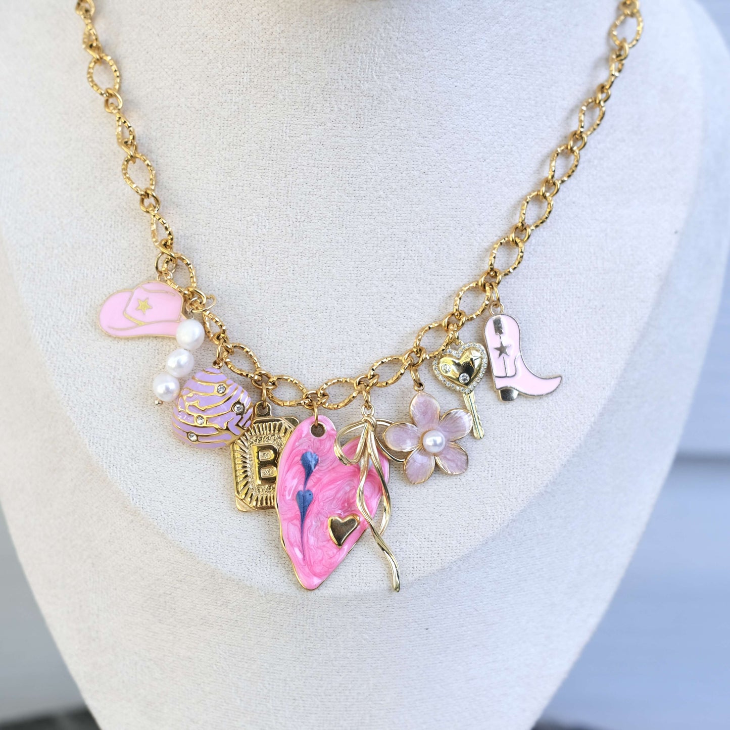 Personalized pink heart Necklace-customization