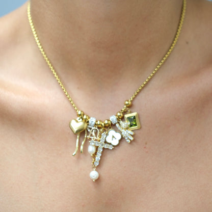 Golden Elegance gold ball personalized necklace