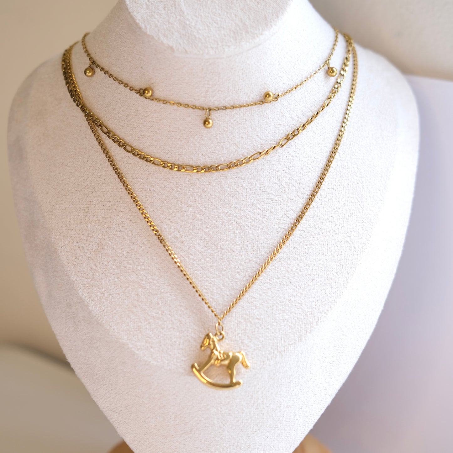 Personalized Golden Horse Charm Necklace-customization