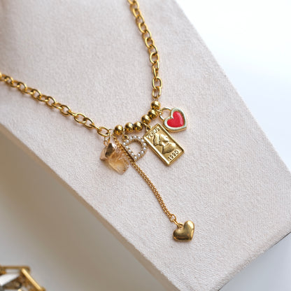 Personalized goldball with flower Charm Necklace-customization