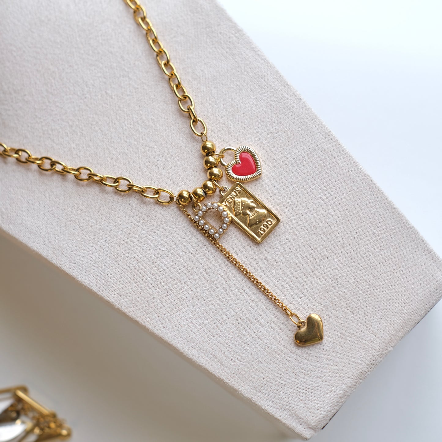 Personalized goldball with flower Charm Necklace-customization