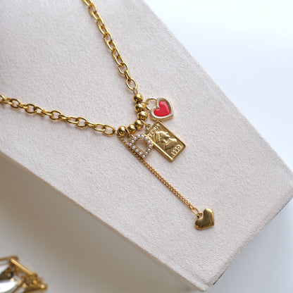 Personalized goldball with flower Charm Necklace-customization