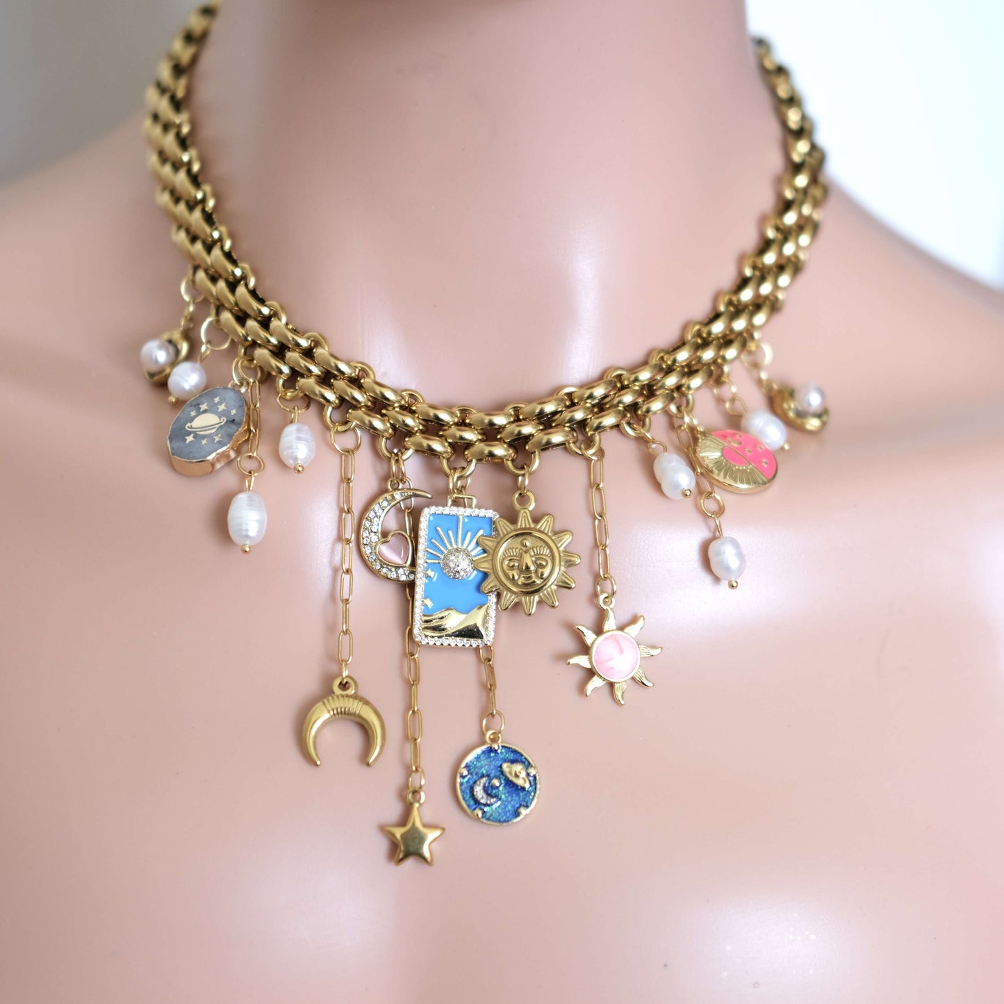 Starry pearl Charms necklace