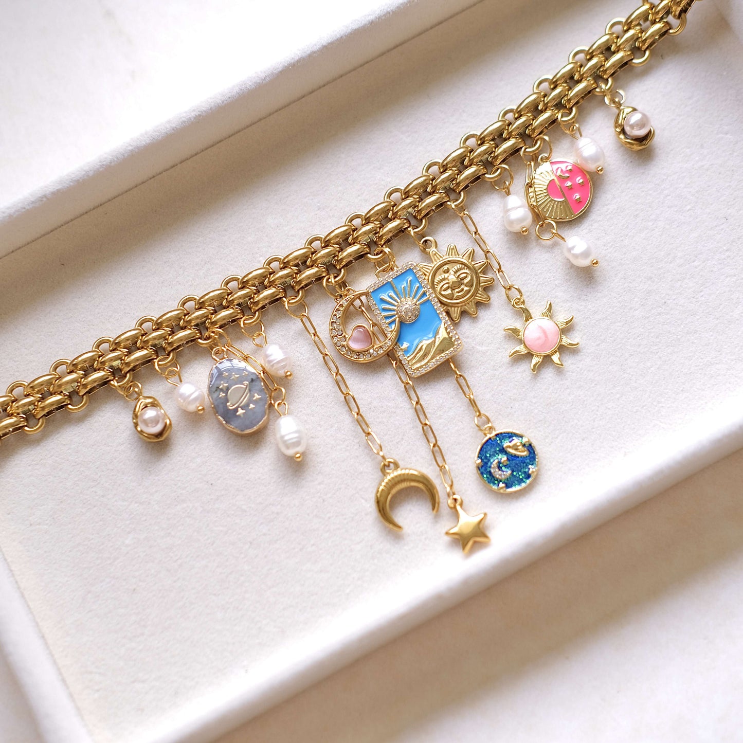 Starry pearl Charms necklace