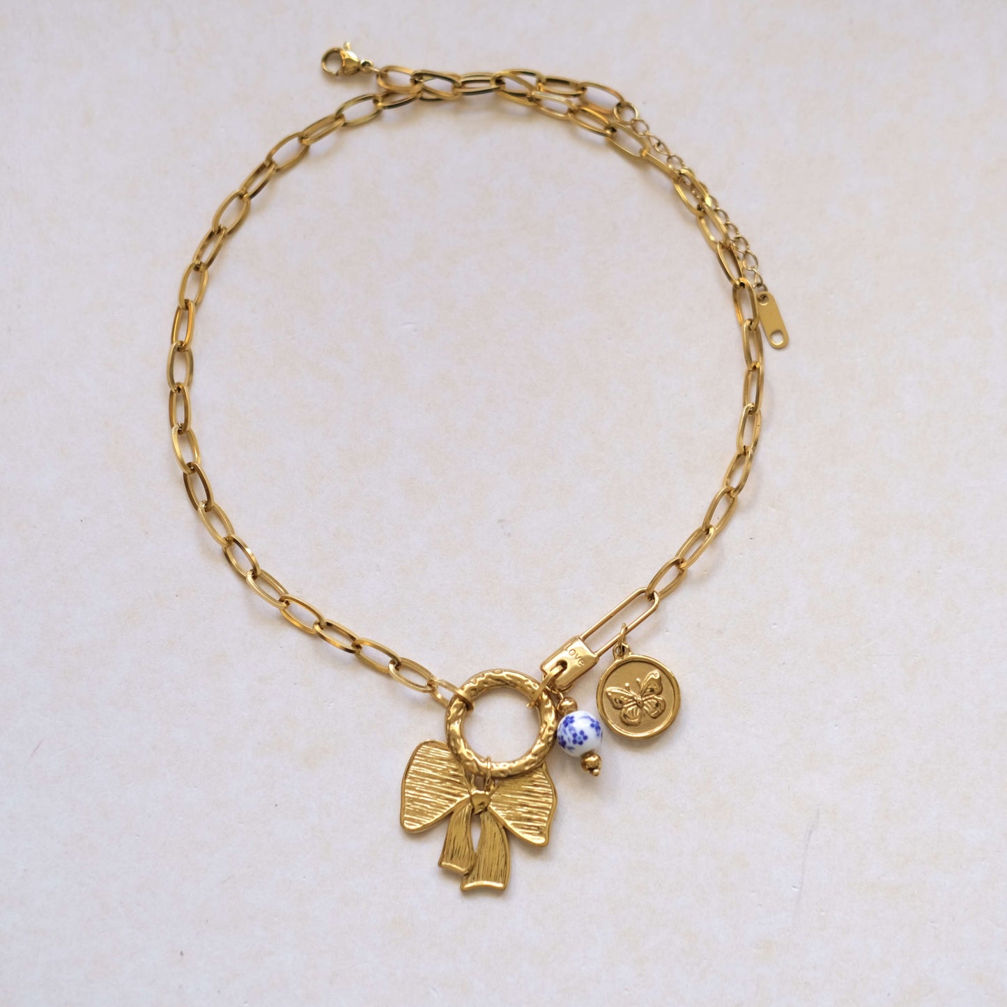 Gold Jewelry Aesthetic: Cute Handmade Lucky Charm Necklaces