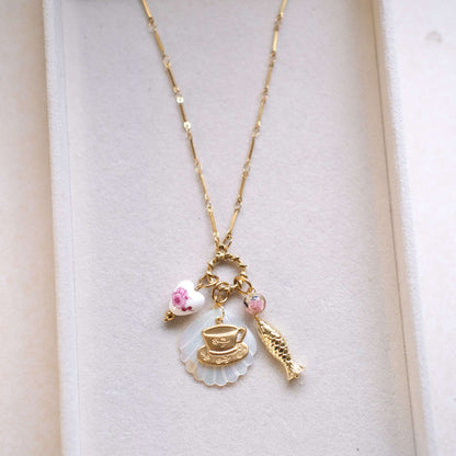 Tea Party fish Charm Necklace