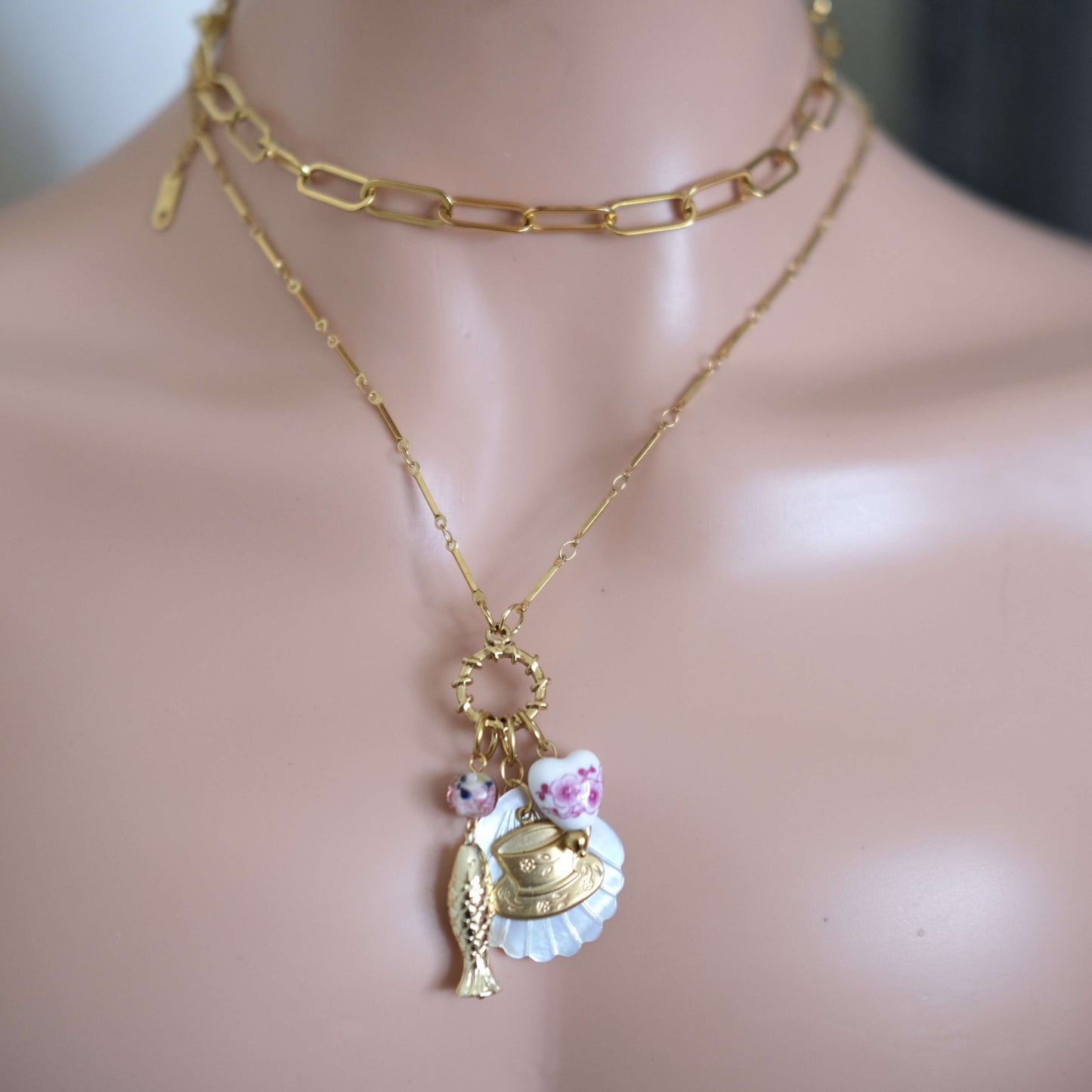 5 Gold Jewelry Aesthetic: Cute Handmade Lucky Charm Necklaces