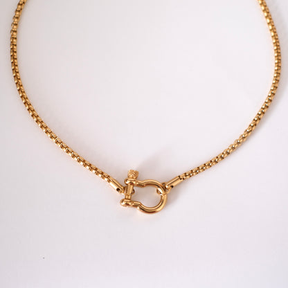 Customize Golden Horseshoe Clasp pendant Chain necklace