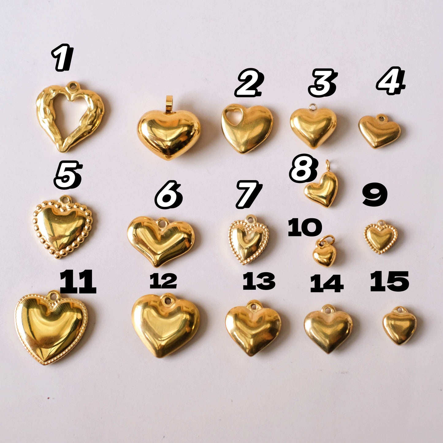 gold Heart interchangeable Charm Pendant colllection