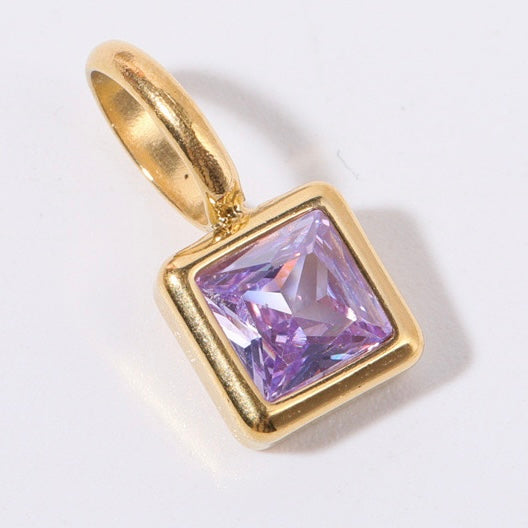 Birthston Zircon Charm Pendant