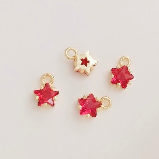 mini star birthstone zircon charm (size 6mm)