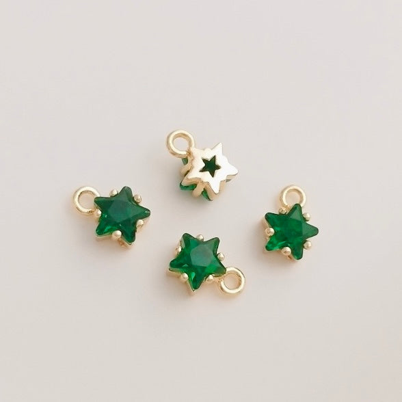 mini star birthstone zircon charm (size 6mm)