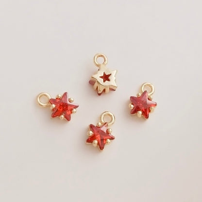 mini star birthstone zircon charm (size 6mm)