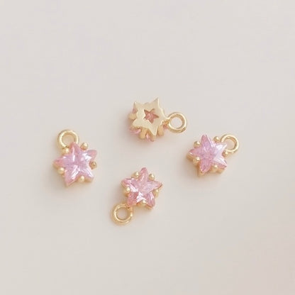 mini star birthstone zircon charm (size 6mm)