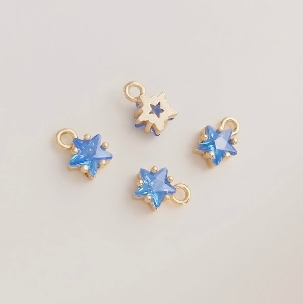 mini star birthstone zircon charm (size 6mm)