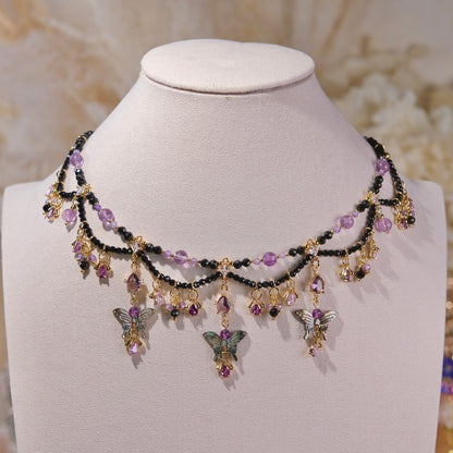 black butterfly  necklace Fashion women jewelry beads