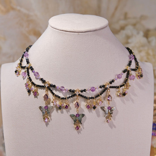 black butterfly  necklace Fashion women jewelry beads